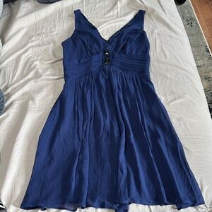 Express Navy Blue V-Neck Midi Dress